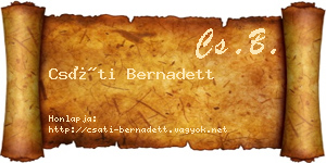 Csáti Bernadett névjegykártya